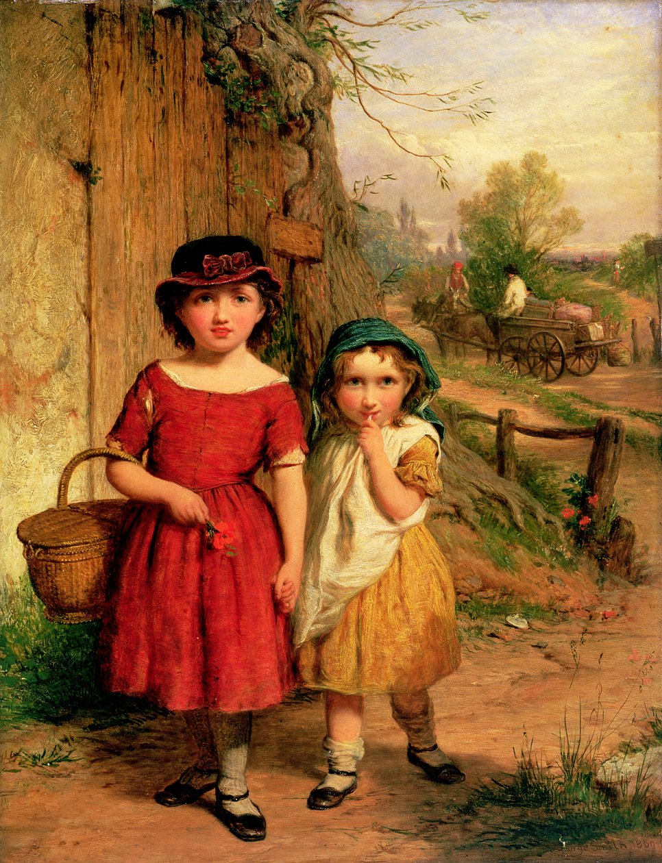 Små bybor, 1869 (olja) av George Smith
