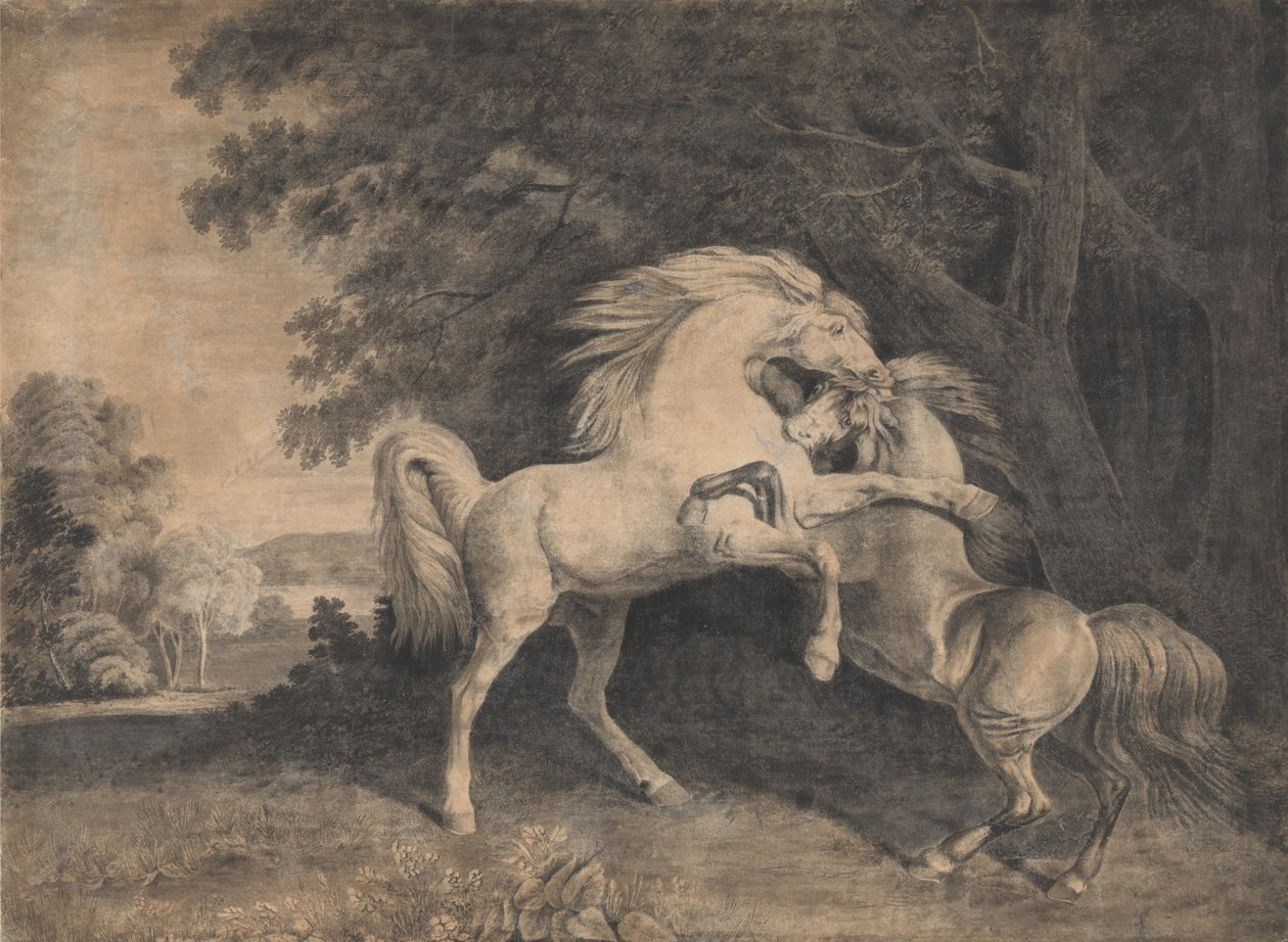 Hästar slåss av George Stubbs