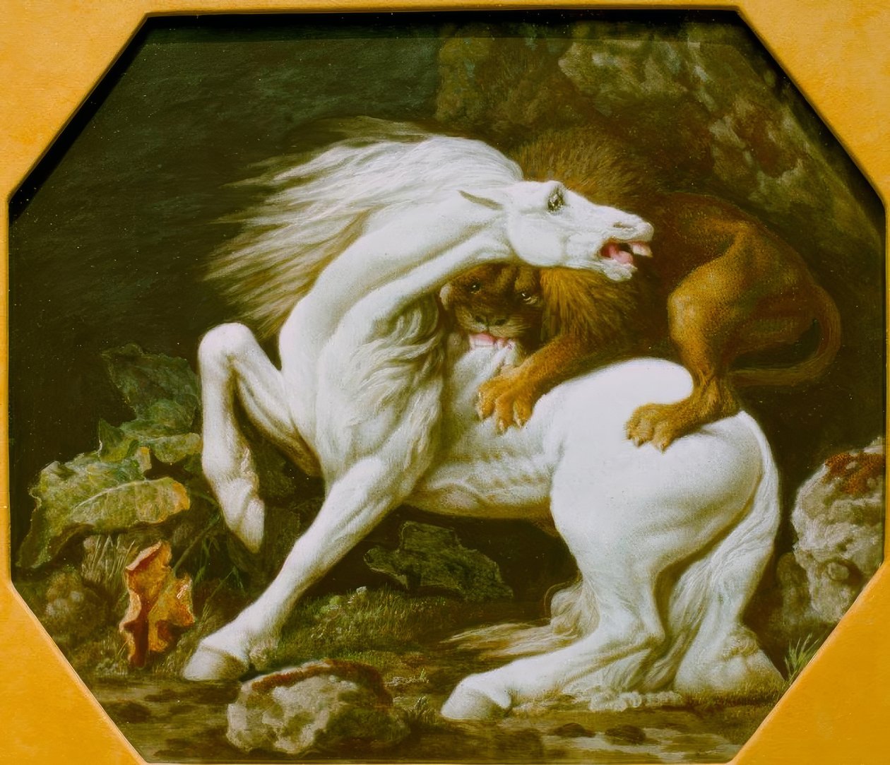Lejon attackerar en häst av George Stubbs