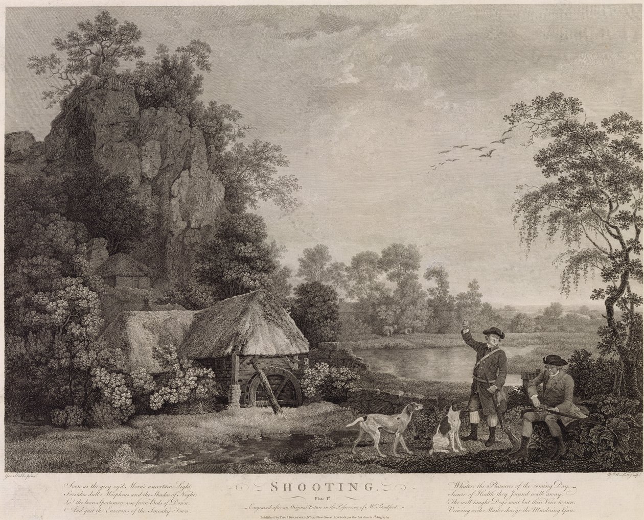 Skjutning, platta 1, graverad av William Woollett (1735-85) 1769 (femte graveringen och etsningen) av George Stubbs