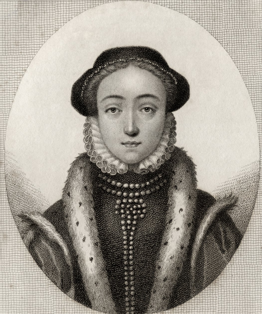 Lady Jane Grey, från "A Catalogue of the Royal and Noble Authors", publicerad 1806. av George Virtue