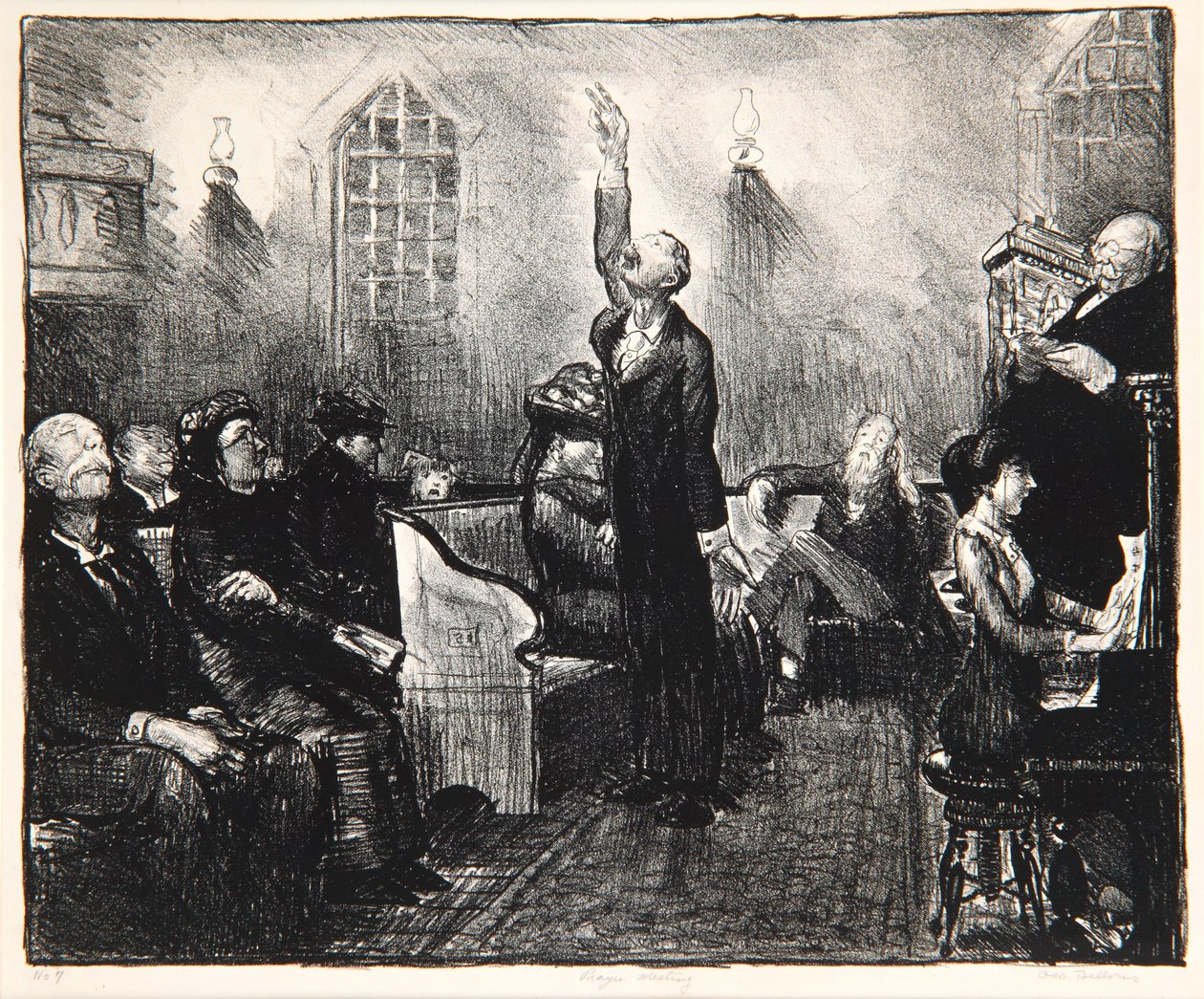 Bönemöte, 1916 av George Wesley Bellows