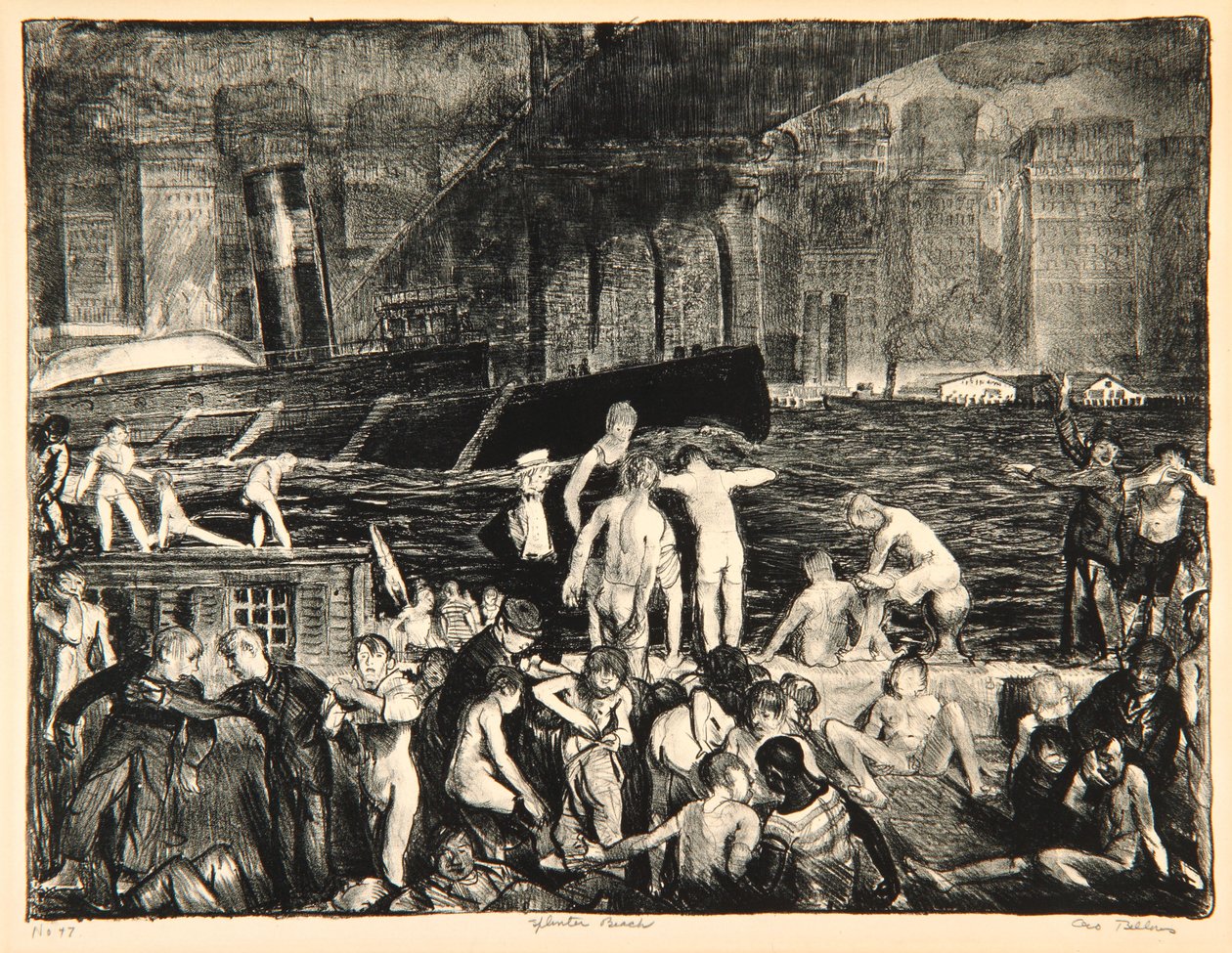 Splinter Beach, 1916 (litografi) av George Wesley Bellows