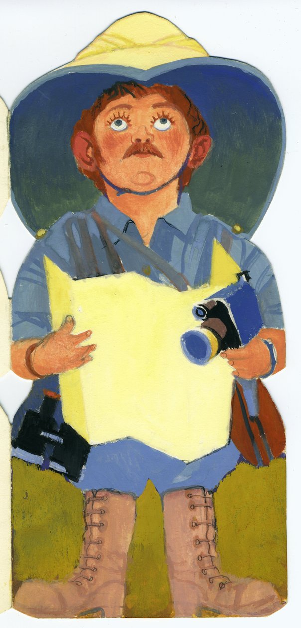 Man (penna och gouache på kort) av George Adamson
