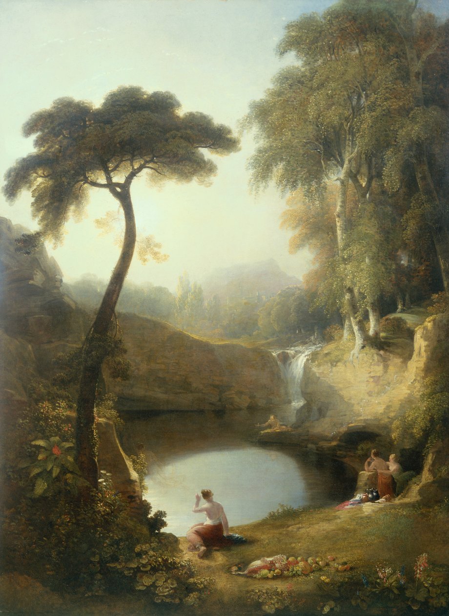 Narcissus och eko (olja) av George Arnald