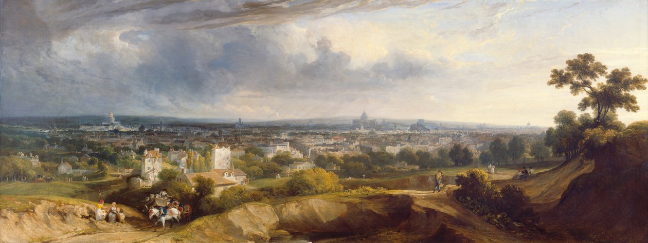 Utsikt över Paris från Montmartre, 1829 av George Arnald