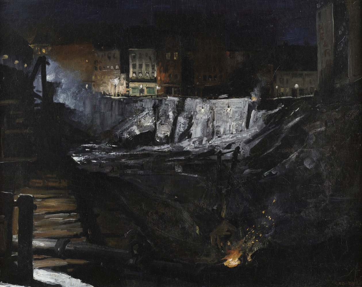 Grävarbete på natten av George Bellows