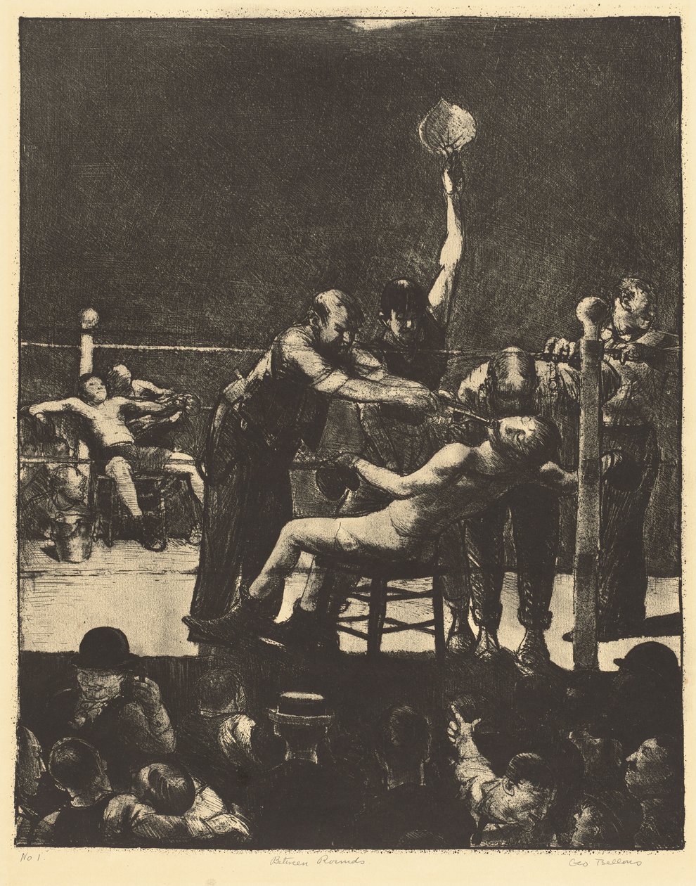 Mellan varven, stor, första sten av George Bellows