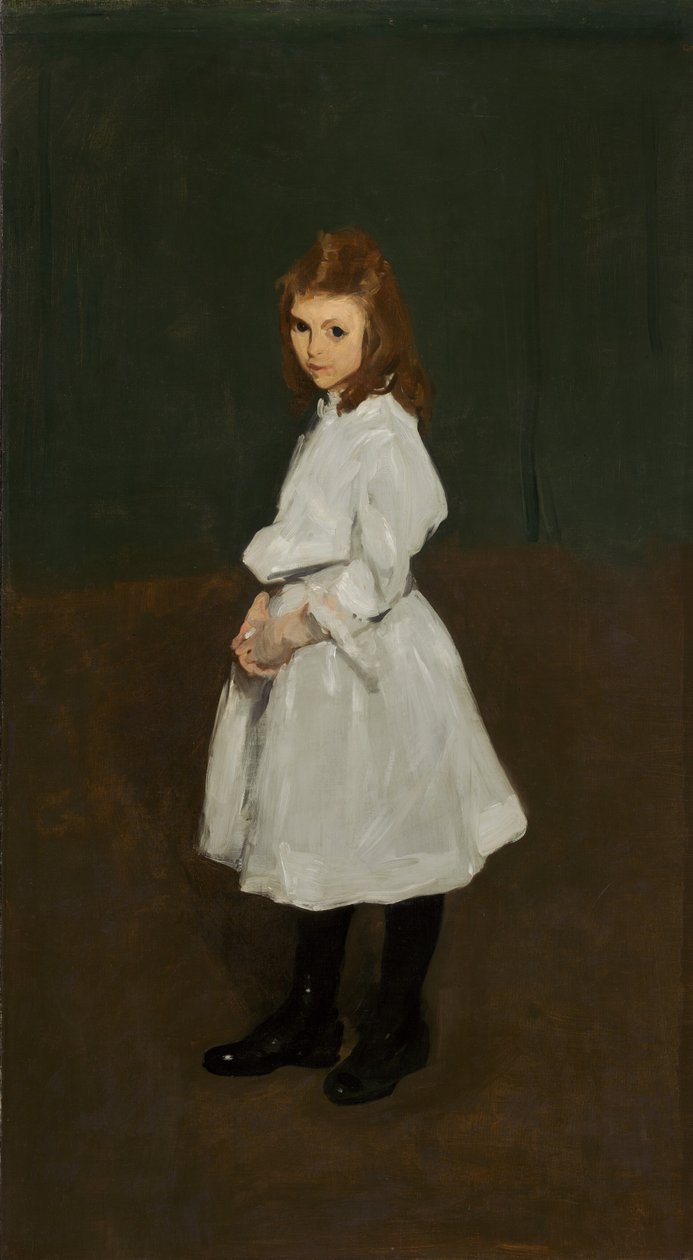 Liten flicka i vitt (Queenie Burnett) av George Bellows