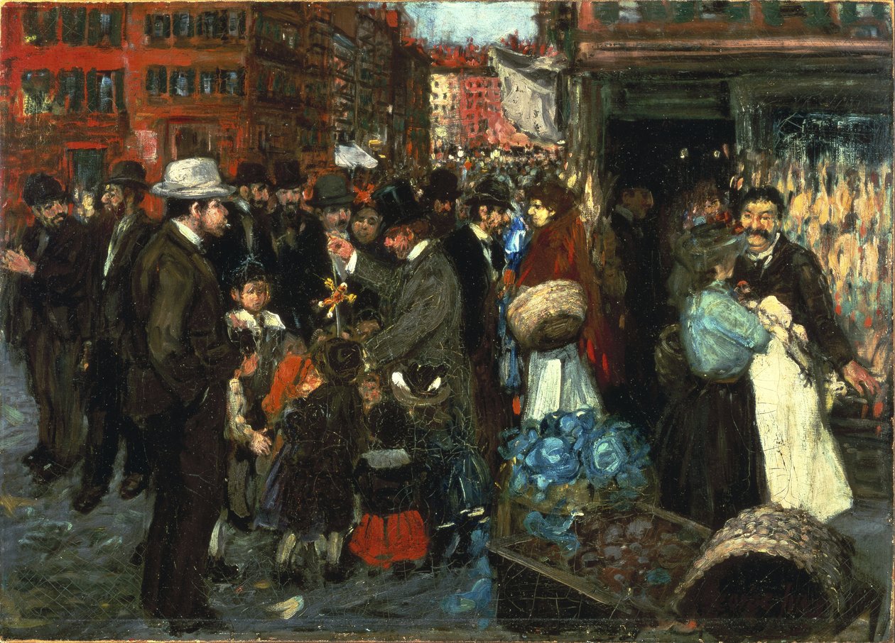 Gatubild (Hester Street) av George Benjamin Luks