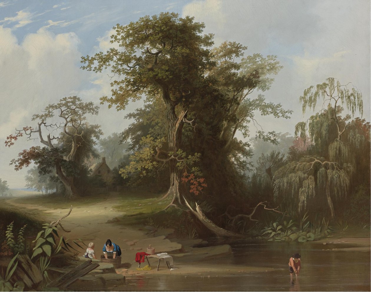 Landskap; landsbygdsscen av George Caleb Bingham