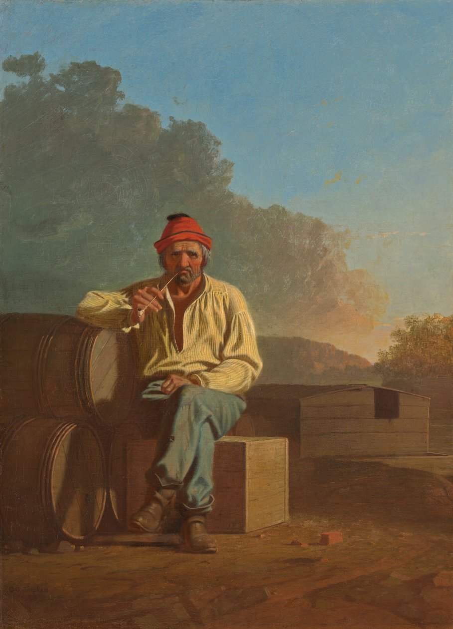 Mississippi båtsman av George Caleb Bingham