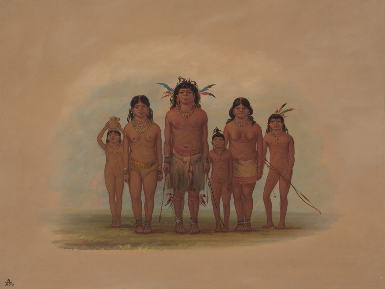 En Connibo indisk familj, 18541869. av George Catlin
