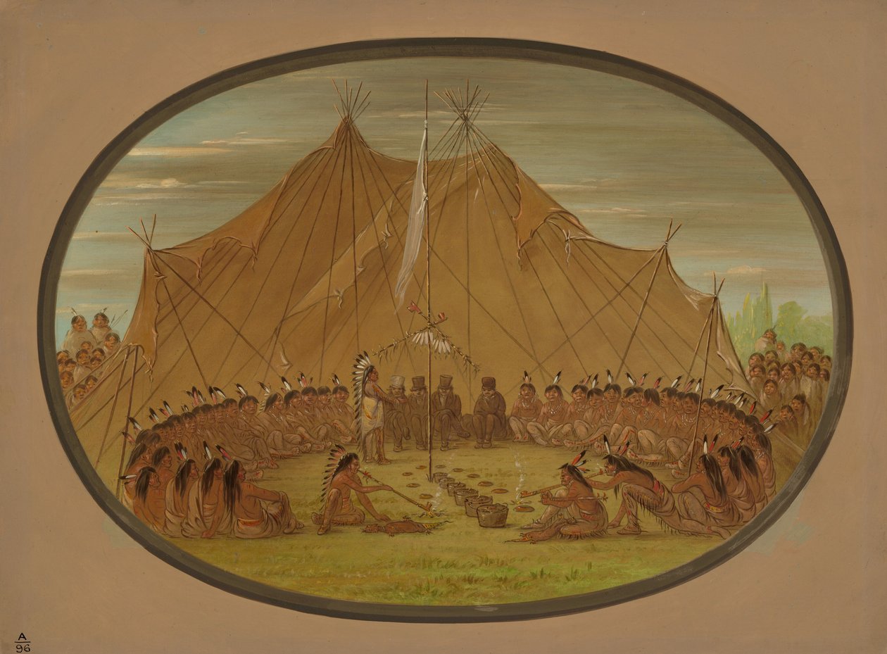 En hundfest - Sioux, 18611869. av George Catlin