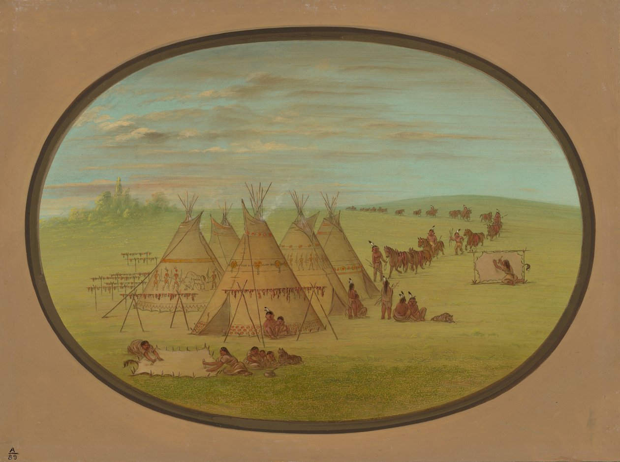 A Little Sioux Village, 18611869. av George Catlin
