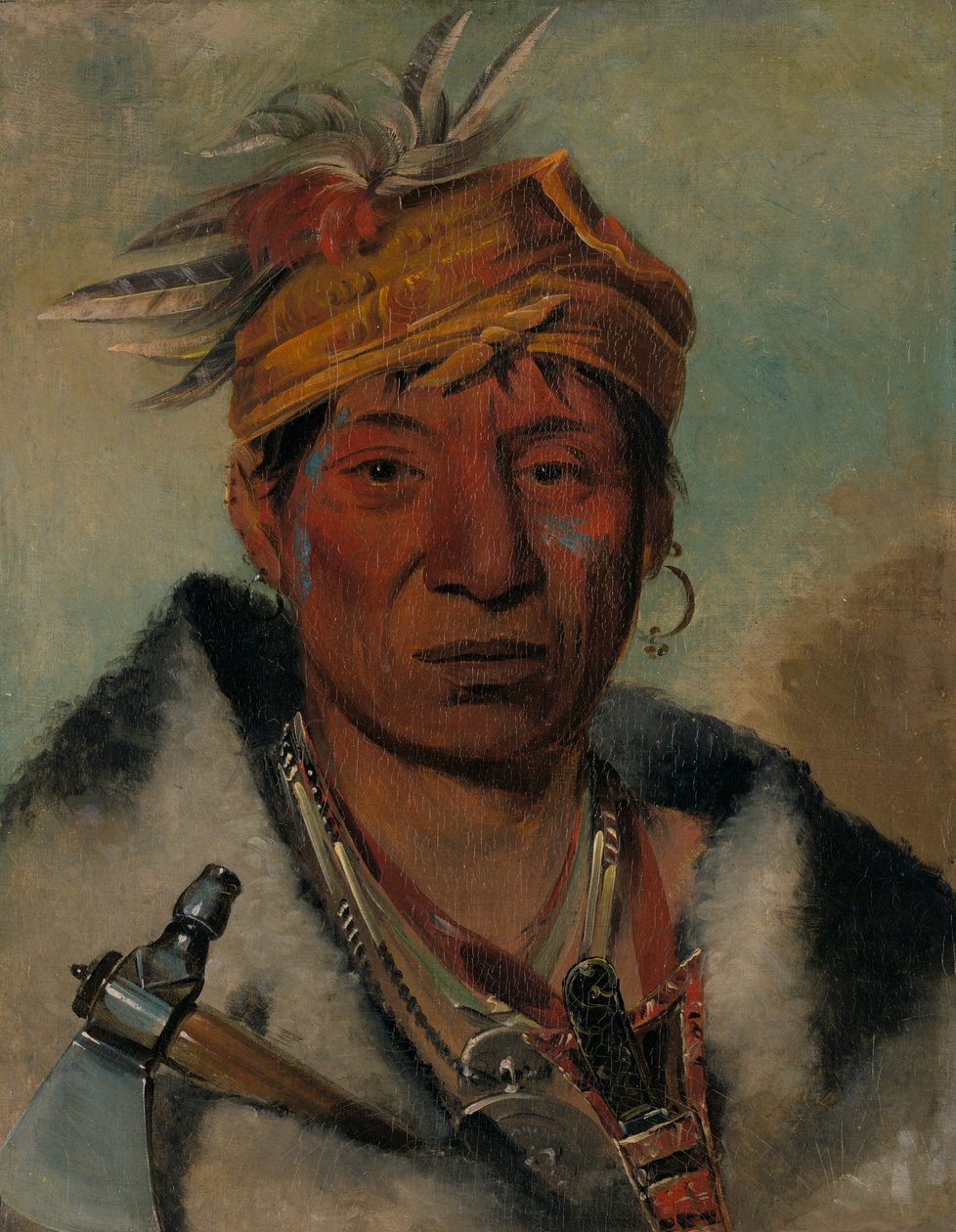 Ah-yaw-né-tak-oár-ron en krigare, 1831. av George Catlin