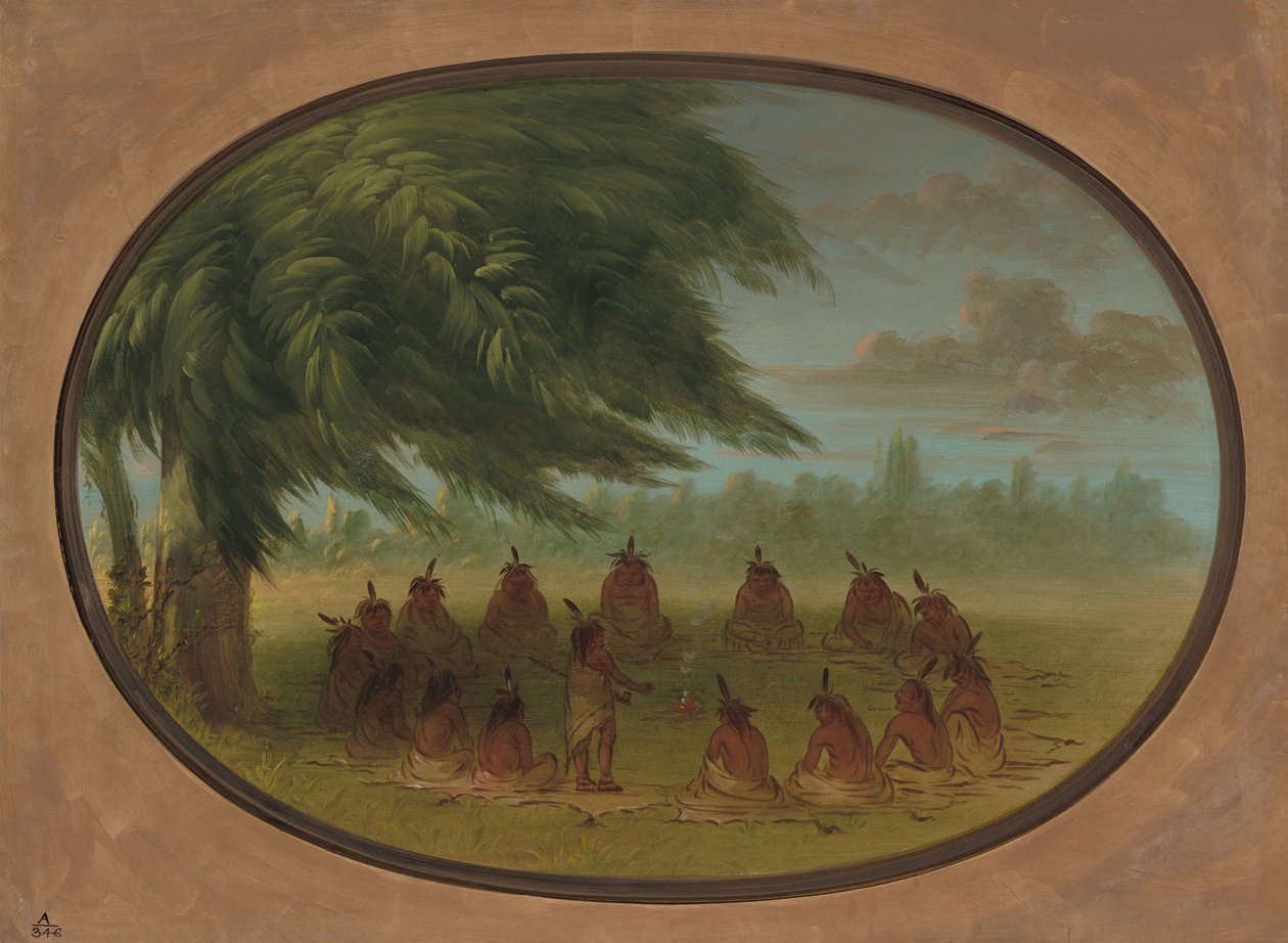 An Indian Council - Sioux, 18611869. av George Catlin