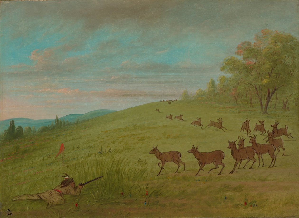 Antilopskytte - Assinneboine, 18611869. av George Catlin
