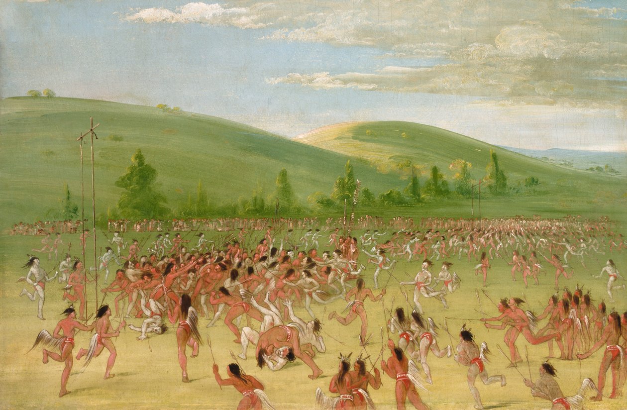 Choctaws bollspel - ball up, 1834-1835. av George Catlin