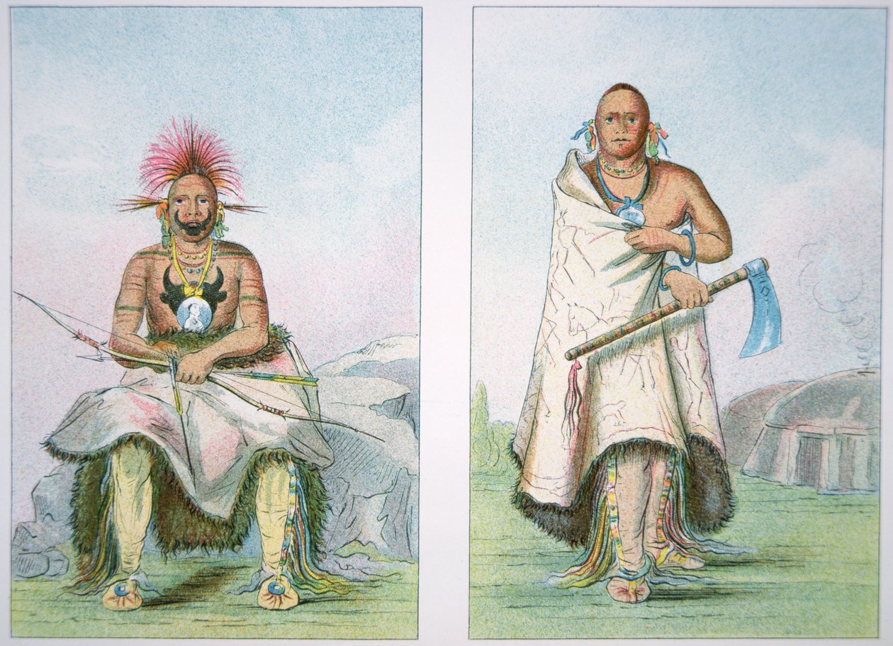 "Buffalo Bull" och "The Big Elk" av George Catlin