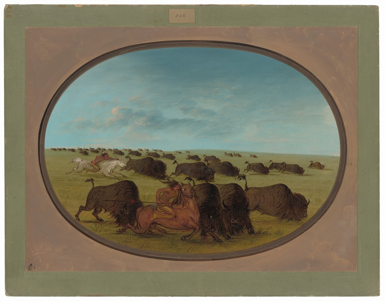 Buffalo Chase, med olyckor av George Catlin