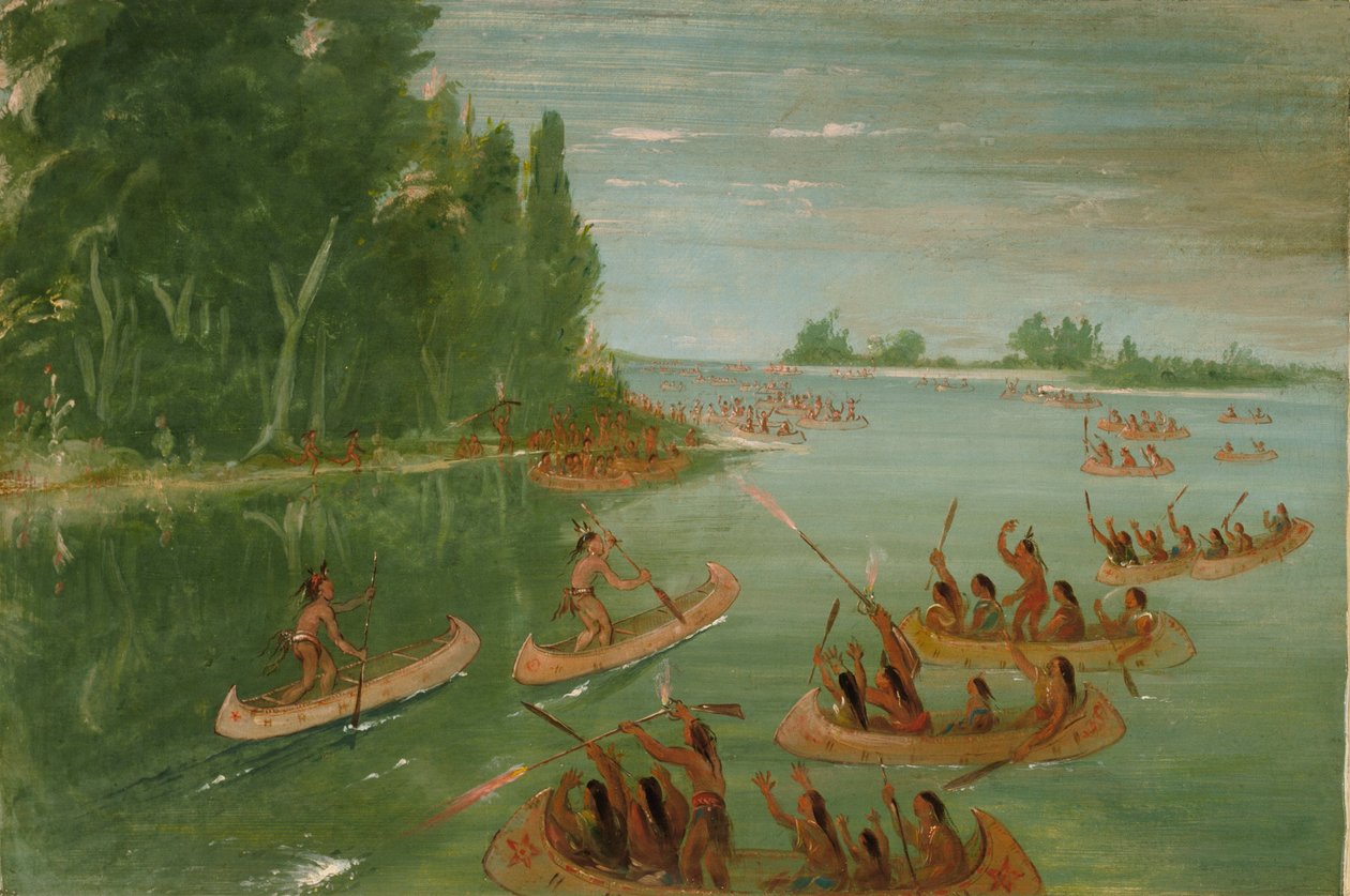Kanotlopp nära Sault Ste. Marie av George Catlin