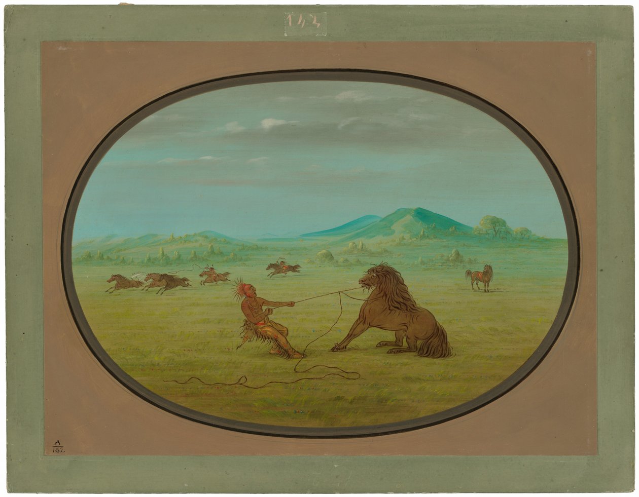 Fånga vilda hästar - Pawnee av George Catlin