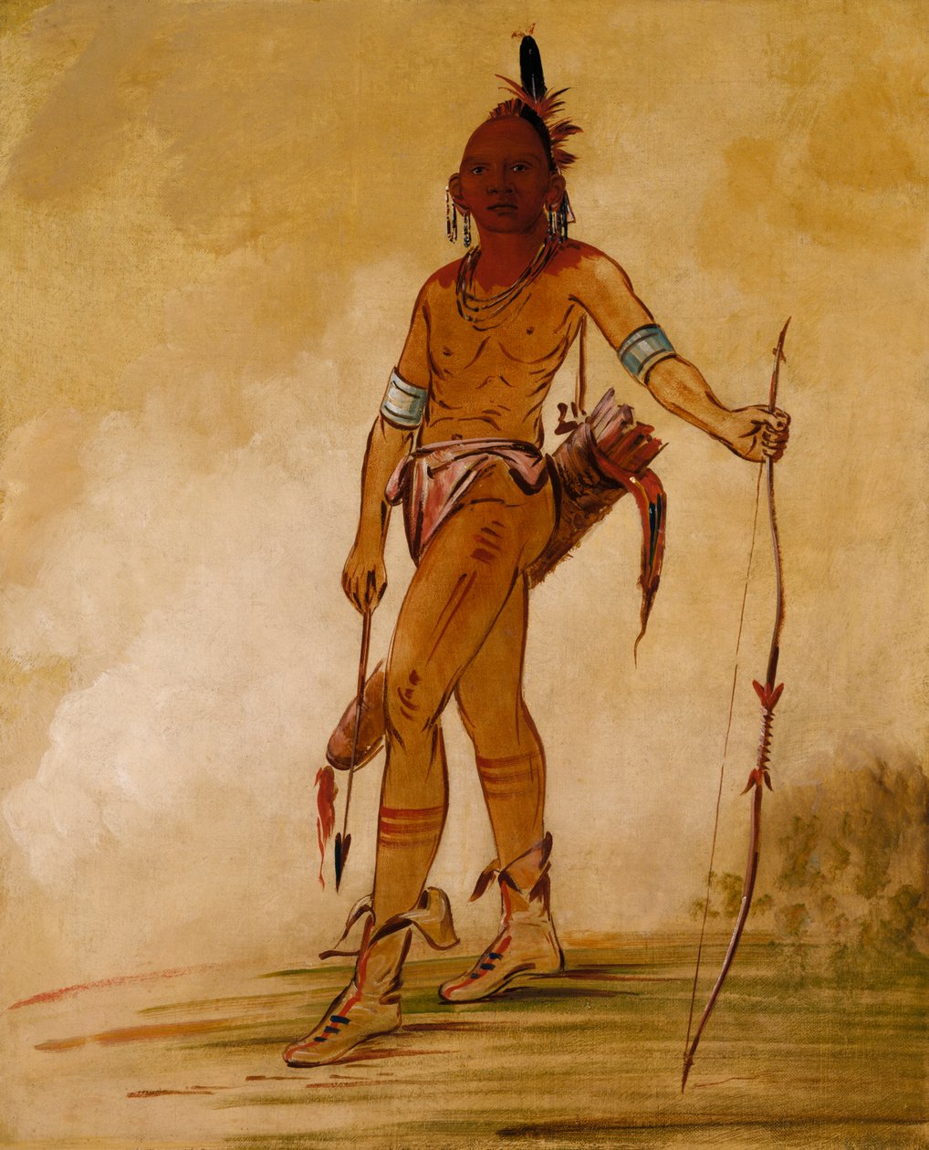Cáh-he-ga-shín-ga, Little Chief, 1834. av George Catlin