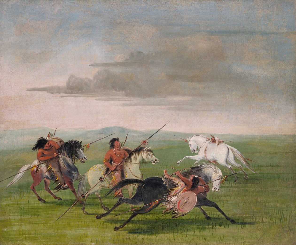 Comancherna visar prov på hästkunskap av George Catlin