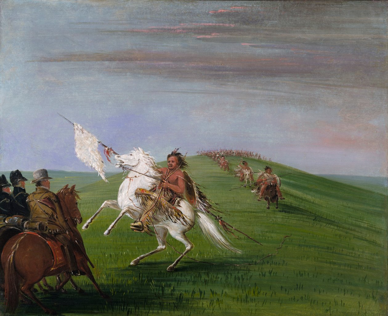Comanche möter dragonerna av George Catlin