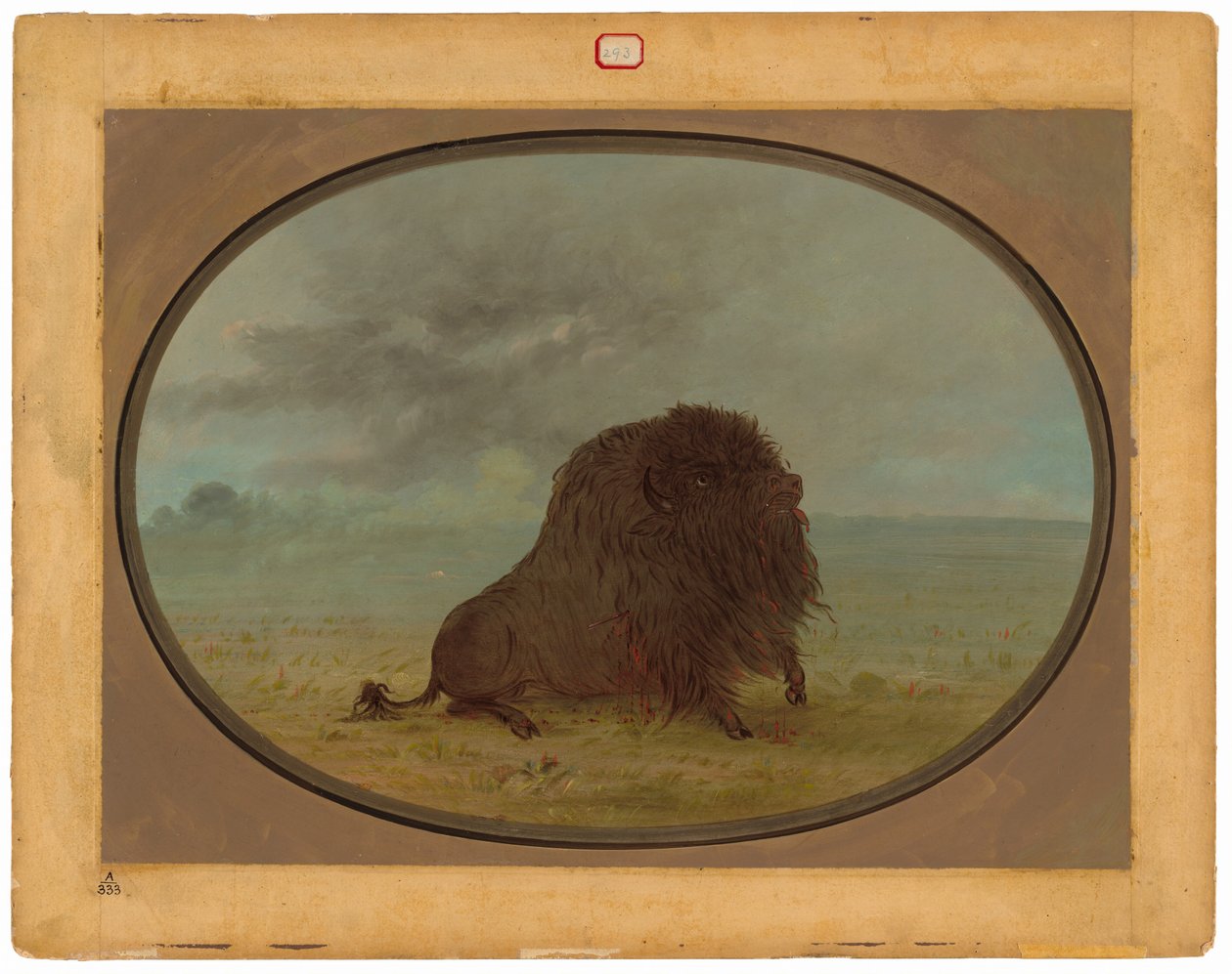 Döende Buffalo Bull av George Catlin