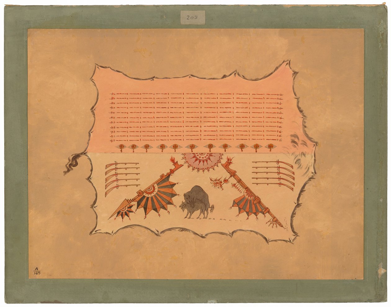 Faksimil av en Omaha-rock av George Catlin