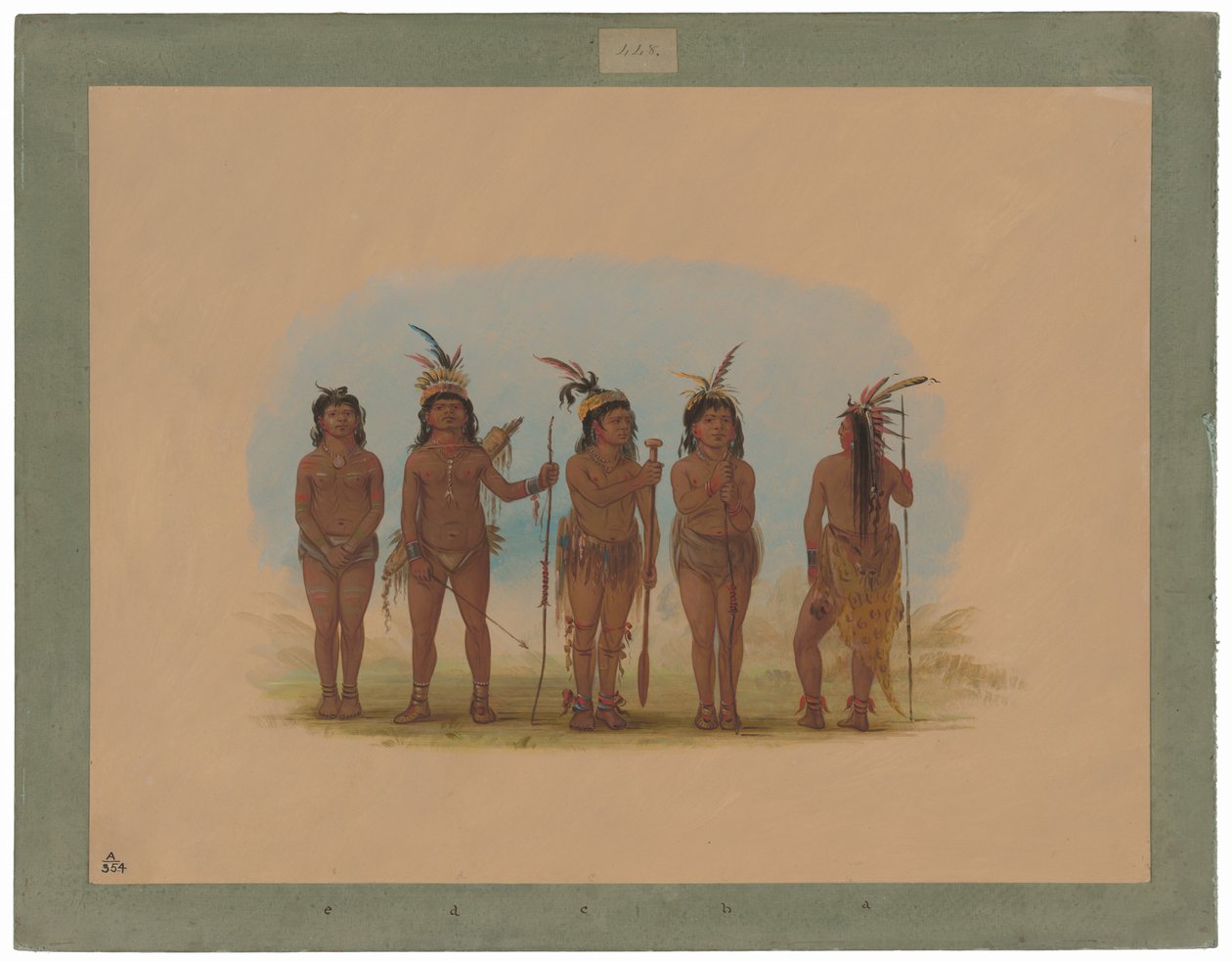Fem karibiska indianer av George Catlin