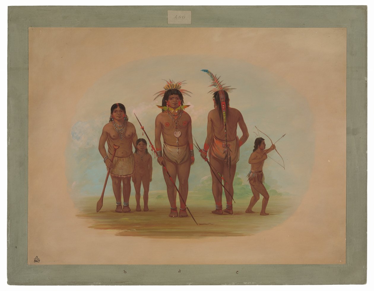 Fem Iquito-indianer av George Catlin