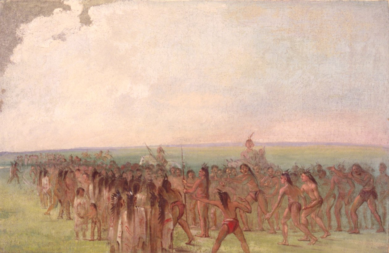 Footrace bakom Mandan Village, 1832-1833. av George Catlin