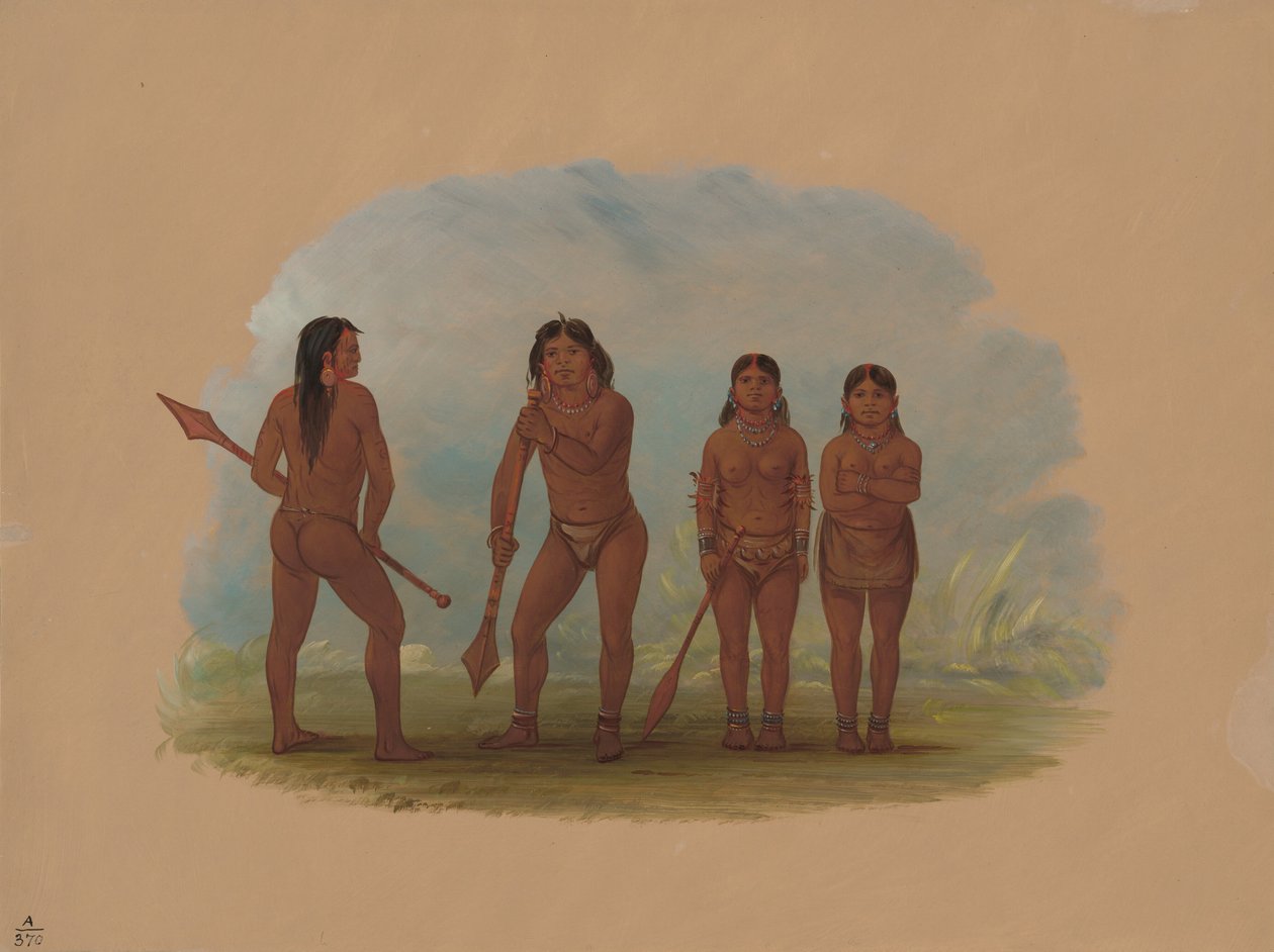 Fyra Angustura-indianer, 18541869. av George Catlin