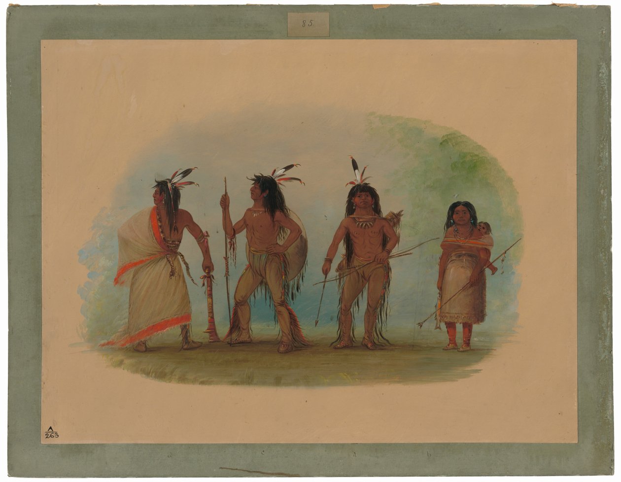 Fyra Apachee-indianer av George Catlin
