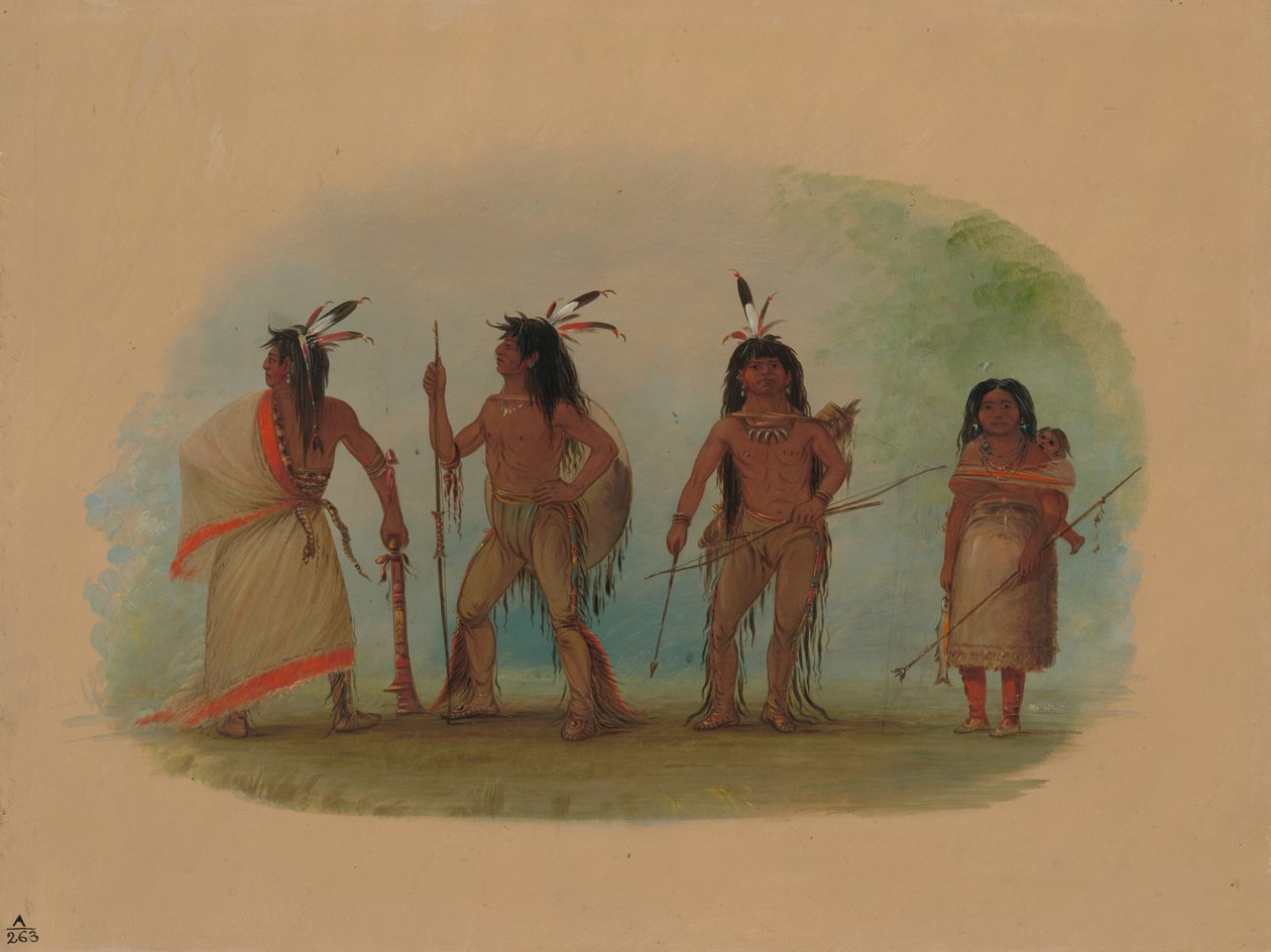 Fyra Apachee-indianer, 18551869. av George Catlin