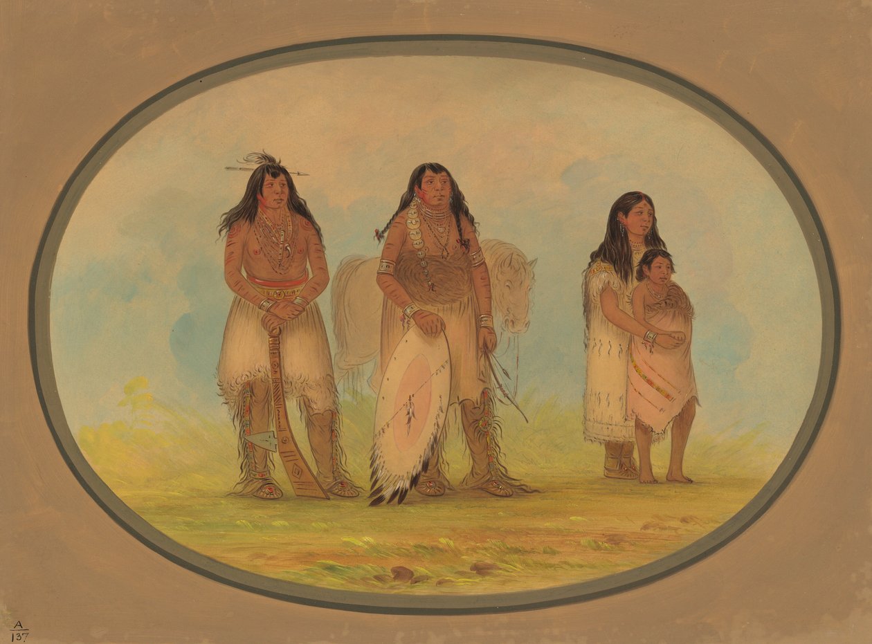 Fyra Kiowa-indianer, 18611869. av George Catlin