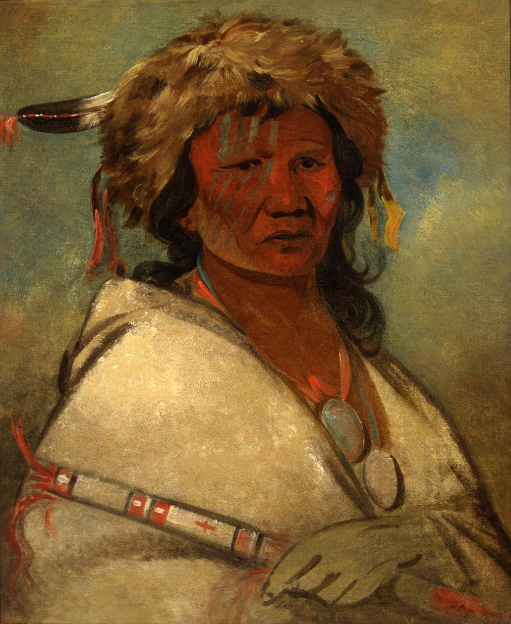 Stor hjälte, en hövding, 1845. av George Catlin