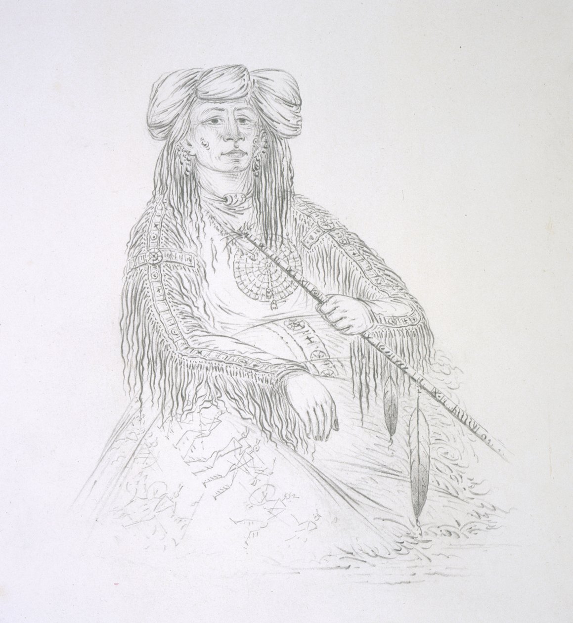 Ha-wan-je-tah (Det enda hornet) 1852 av George Catlin