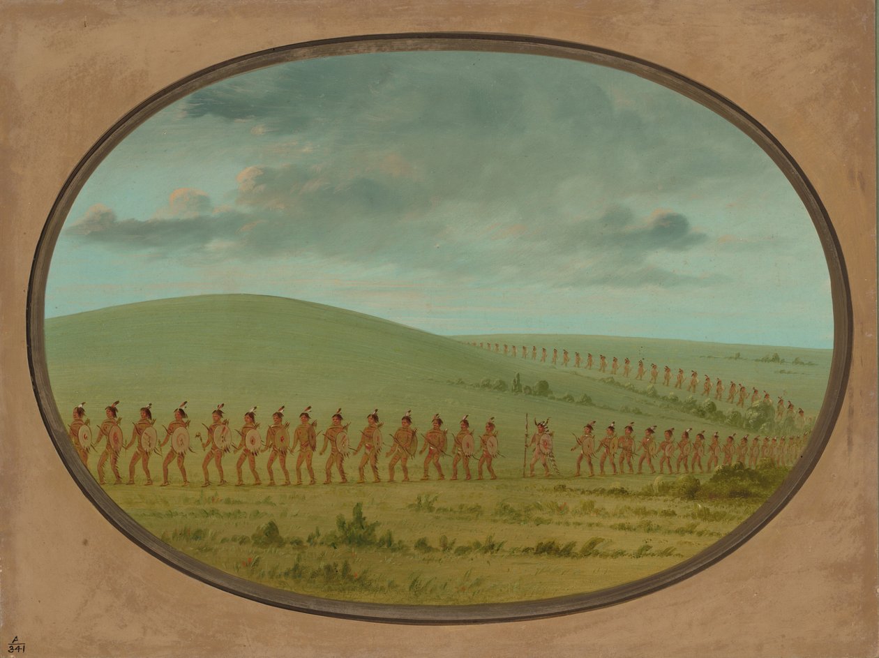 Indian File - Iowa, 18611869. av George Catlin