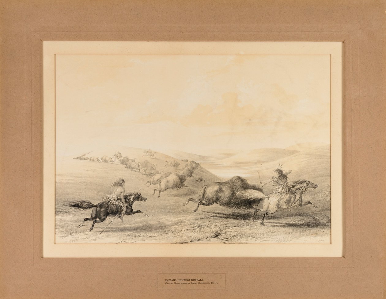 Indianer jagar bufflar - nr 29 av George Catlin