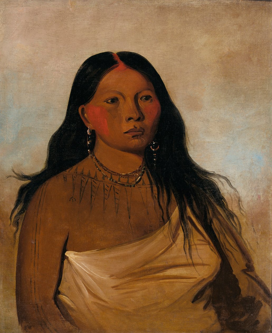 Káh-kée-tsee, Lår, en Wichita-kvinna av George Catlin