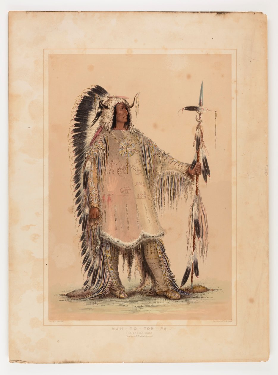 Mah-to-toh-pa, mandanhövdingen av George Catlin
