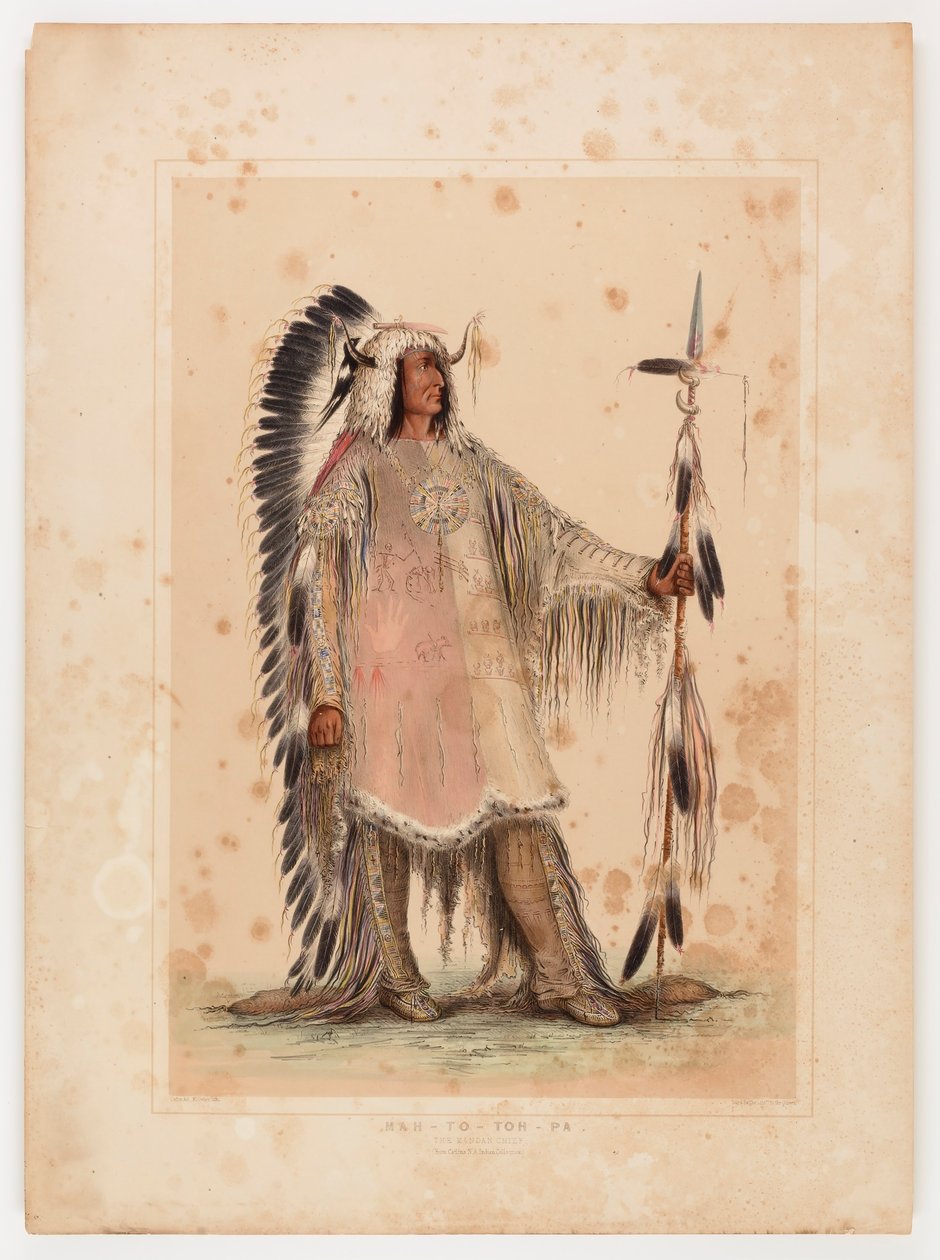 Mah-to-toh-pa, mandanhövdingen av George Catlin
