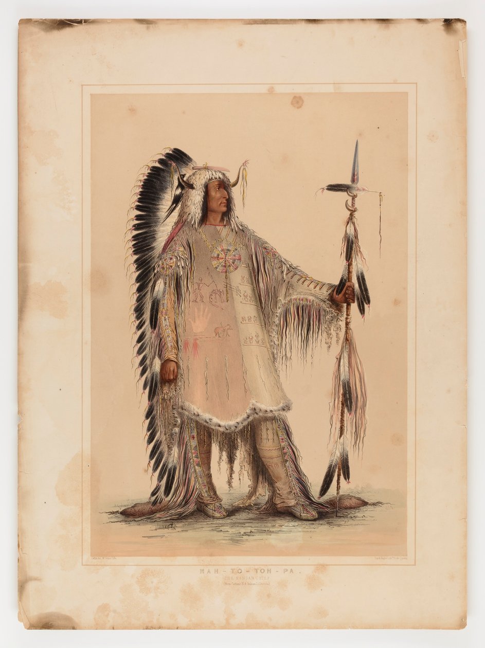 Mah-to-toh-pa, mandanhövdingen av George Catlin