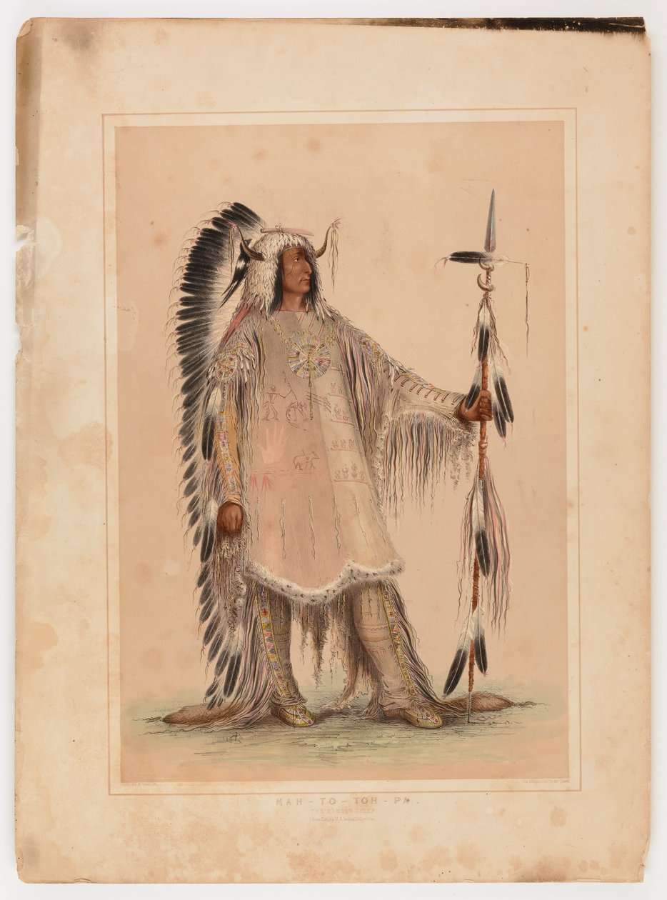 Mah-to-toh-pa, mandanhövdingen av George Catlin