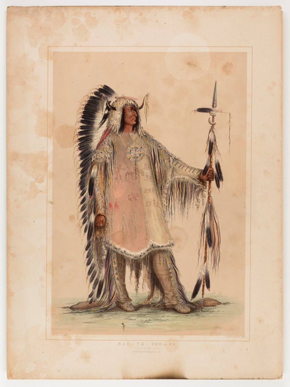 Mah-to-toh-pa, mandanhövdingen av George Catlin