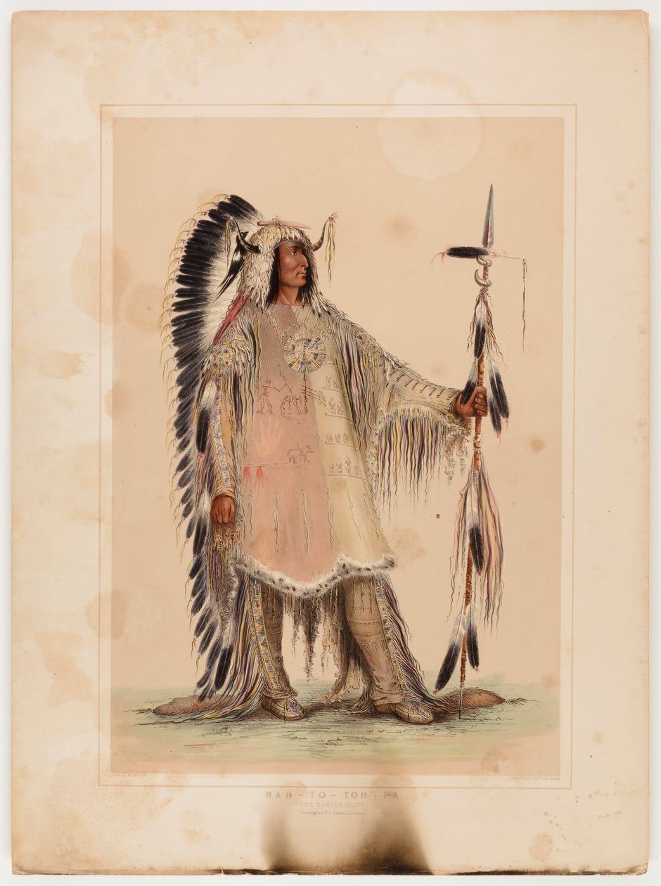 Mah-to-toh-pa, mandanhövdingen av George Catlin